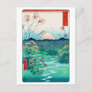 Autumn bloemen en Mt Fuji, Hiroshige, Ukiyo-e Briefkaart