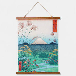 Autumn bloemen en Mt Fuji, Hiroshige, Ukiyo-e Hangend Wandkleed