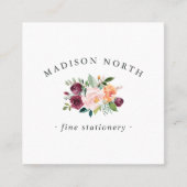 Autumn Bloom | Floral-Logo Vierkante Visitekaartje (Voorkant)