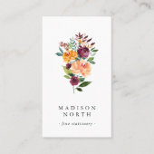 Autumn Bloom | Florale verticale sociale media Visitekaartje (Voorkant)