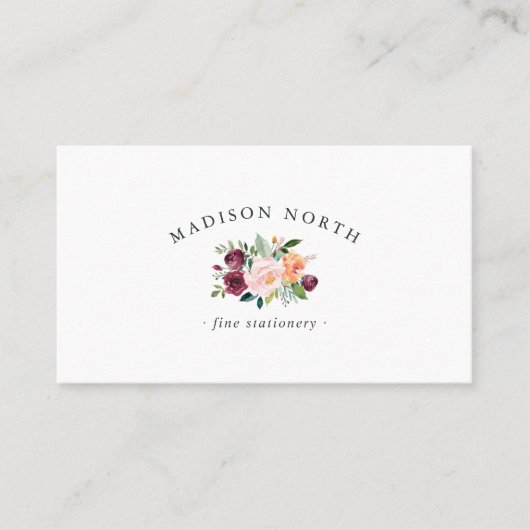 Autumn Bloom | Waterverf Floral Logo Visitekaartje (Voorkant)