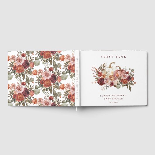 Autumn Blooms 'a little pumpkin' Baby Shower Gastenboek (Volledig)