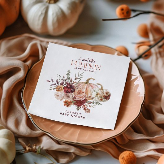 Autumn Blooms 'a little pumpkin' Baby Shower Servet