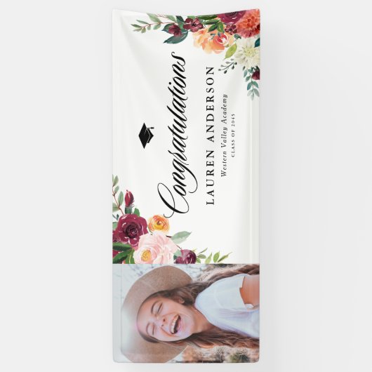 Autumn Blooms Boeket Herfst Afstuderen Foto Spandoek (Verticaal)