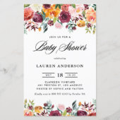 Autumn Blooms Garland Baby shower Invitation (Voorkant)