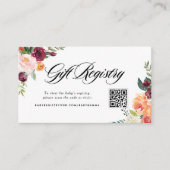 Autumn Blooms Herfst Baby shower QR Code Registry Informatiekaartje (Voorkant)