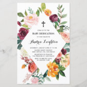 Autumn Blooms Lijst Baby Dedication Invitation (Voorkant)