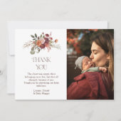 Autumn Blooms Pumpkin Photo Baby Shower Bedankkaart (Voorkant)