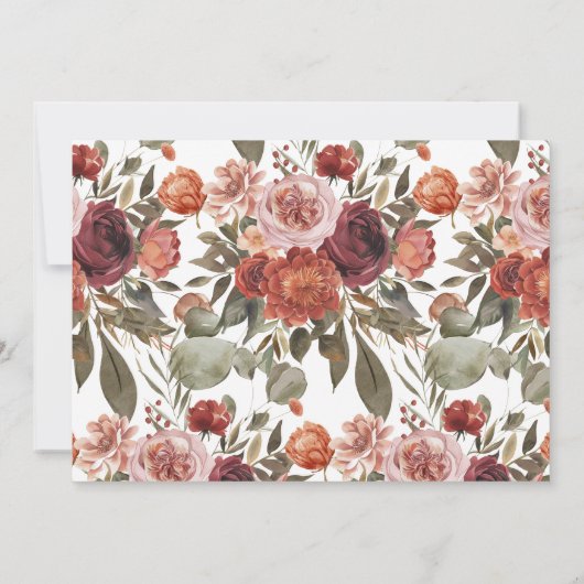 Autumn Blooms Pumpkin Photo Baby Shower Bedankkaart (Achterkant)