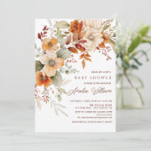 Autumn Blossom Baby shower Uitnodiging (Staand voorkant)