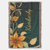 Autumn Blossom Elegance Deken (Voorkant Verticaal)