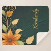 Autumn Blossom Elegance Sherpa Deken (Voorkant (horizontaal))