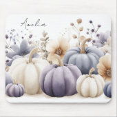Autumn Blue and Beige Pumpkins and Flowers  Muismat (Voorkant)