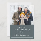 Autumn Blue Happy Thanksgiving Feestdagenkaart (Voorkant)