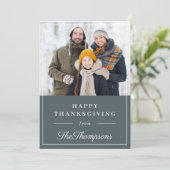 Autumn Blue Happy Thanksgiving Feestdagenkaart (Staand voorkant)