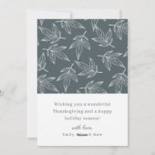 Autumn Blue Happy Thanksgiving Feestdagenkaart (Achterkant)