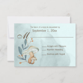 Autumn Blue Mushrooms RSVP Kaartje