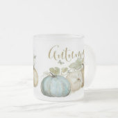 Autumn Blue Pumpkin Frosted Mok (Voorkant rechts)