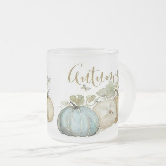 Autumn Blue Pumpkin Frosted Mok (Voorkant rechts)
