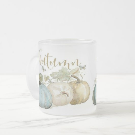 Autumn Blue Pumpkin Frosted Mok (Voorkant links)