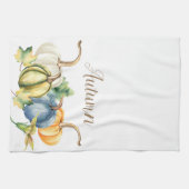 Autumn Blue White Green Sinaasappel Pumpkin Waterv Theedoek (Horizontaal)