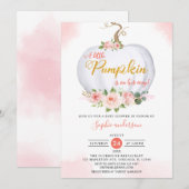 Autumn Blush Een kleine pompoen Herfst Baby shower Kaart (Voorkant / Achterkant)