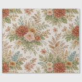 Autumn Blush Garden Floral Pattern Cadeaupapier (Vlak)