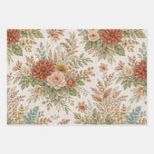 Autumn Blush Garden Floral Pattern Inpakpapier Vel (Voorkant 3)