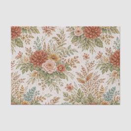 Autumn Blush Garden Floral Pattern Tissuepapier