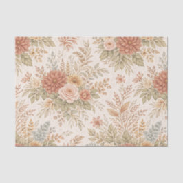 Autumn Blush Garden Floral Pattern Tissuepapier