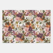 Autumn Blush Rozen Burgundy & Copper Floral Inpakpapier Vel (Voorkant)
