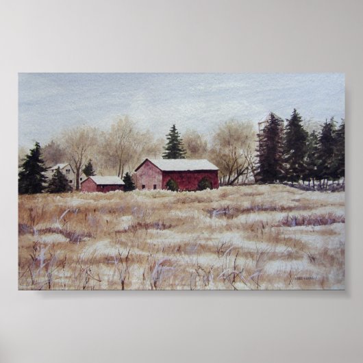 Autumn Boerderij Field — poster (Voorkant)