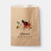 Autumn Boho bloeit gepersonaliseerd Baby shower Bedankzakje (Voorkant)
