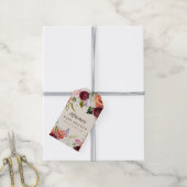 Autumn Boho bloeit gepersonaliseerd Baby shower Cadeaulabel (Met Touw)