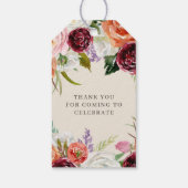 Autumn Boho bloeit gepersonaliseerd Baby shower Cadeaulabel (Achterkant)