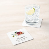 Autumn Boho bloeit gepersonaliseerd Baby shower Kartonnen Onderzetters (Insitu)