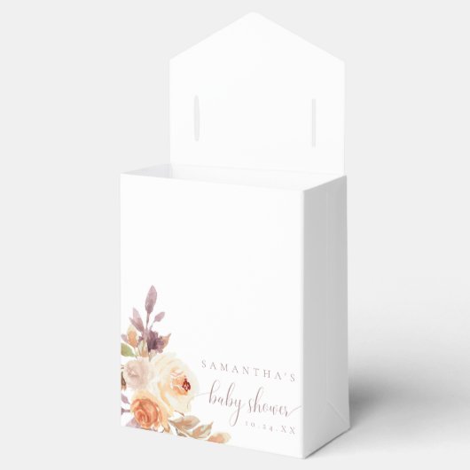 Autumn Boho Bloemen Rustiek Baby shower Bedankdoosjes (Geopend)