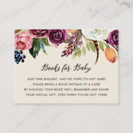 Autumn Boho Blooms Baby shower Book Request Informatiekaartje