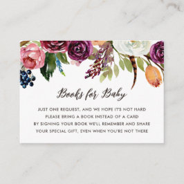 Autumn Boho Blooms Baby shower Book Request Informatiekaartje