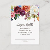 Autumn Boho Blooms Baby shower Diaper Raffle Kaart (Voorkant)