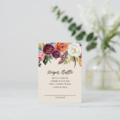 Autumn Boho Blooms Baby shower Diaper Raffle Kaart (Staand voorkant)