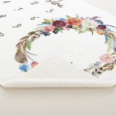 Autumn Boho Blooms Monogram Baby Milestone Foto Sherpa Deken (3/4)