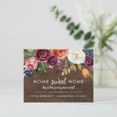 Autumn Boho Blooms Nieuw adres Bewegende Aankondig Aankondigingskaart (Staand voorkant)