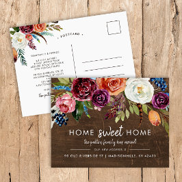 Autumn Boho Blooms Nieuw adres Bewegende Aankondig Aankondigingskaart