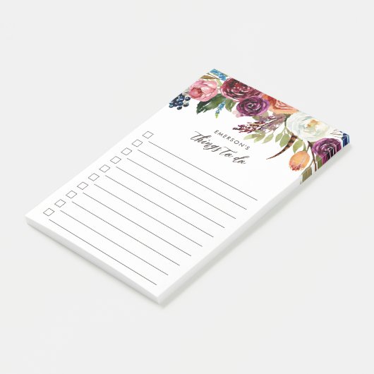 Autumn Boho Blooms op persoonlijke titel Post-it® Notes (Schuin)