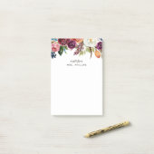 Autumn Boho Blooms Personaliseerde leraar Post-it® Notes (Op bureau)
