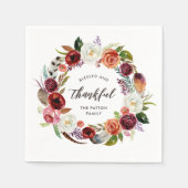 Autumn Boho Blooms Persoonlijke Thanksgiving Servet (Voorkant)