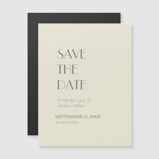 Autumn Boho Deco | Cream Save the Date Magnet Magnetische Uitnodiging (Voorkant / Achterkant)