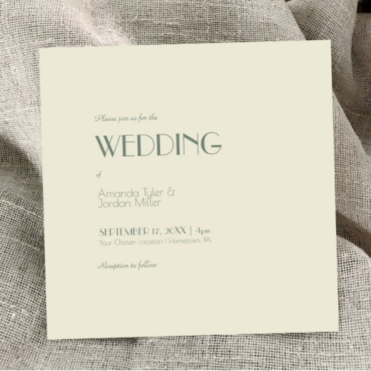 Autumn Boho Deco | Cream Square All One Weddenscha Kaart