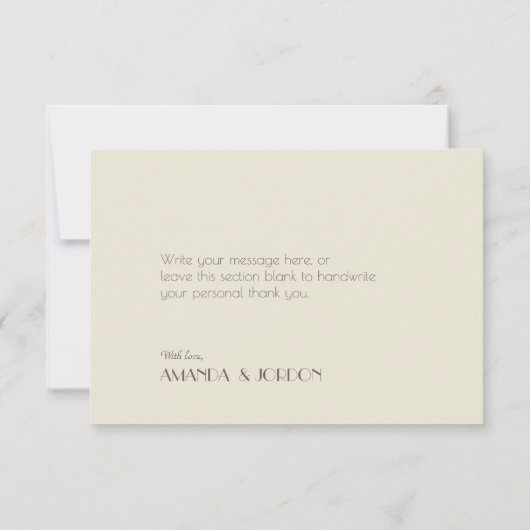 Autumn Boho Deco | Crème Wedding Flat Bedankkaart (Achterkant)